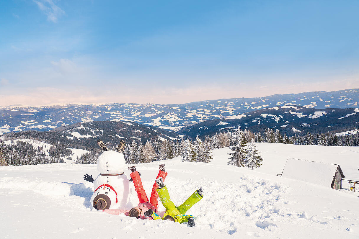 Der Schneemann und wir am Klippitztoerl Der Schneemann und wir am Klippitztoerl