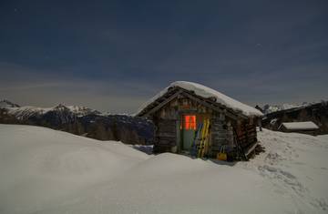 Hütte im Mondschein - Lesachtal