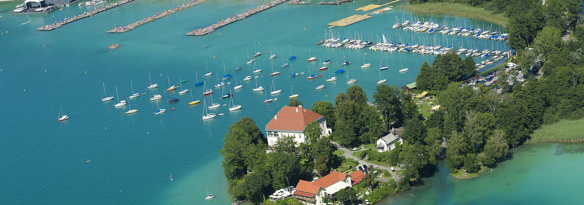 Wörthersee mit Blick auf Maria Loretto