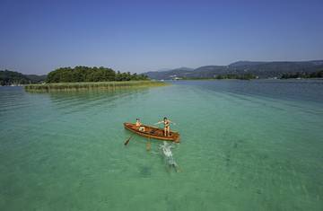 Wörthersee - Sprung in den See - Ruderboot