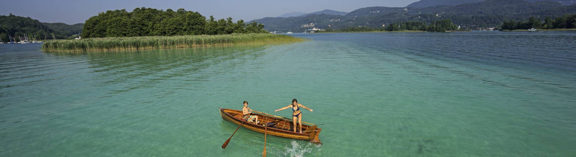 Wörthersee - Sprung in den See - Ruderboot