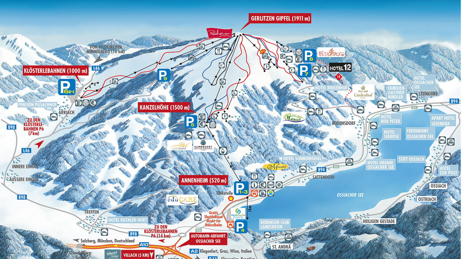 Skikarte Gerlitzen Alpe