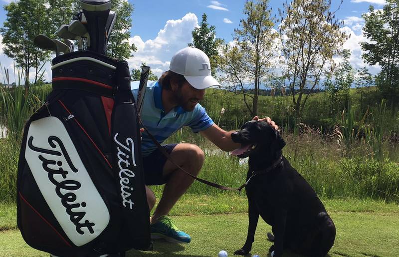 Golfen mit Hund