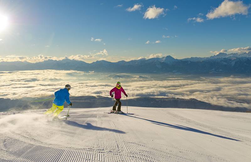 Skifahren auf der Gerlitzen Alpe bis nach Klösterle in Arriach.