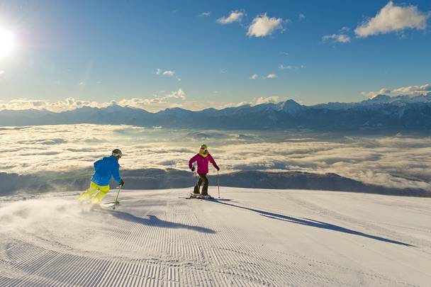 Skifahren auf der Gerlitzen Alpe bis nach Klösterle in Arriach.