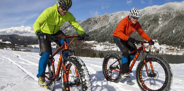 Fatbike im Winter am Schnee