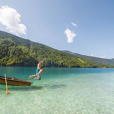 Badespass am Weissensee © Kärnten Werbung, Fotograf Edward Groeger