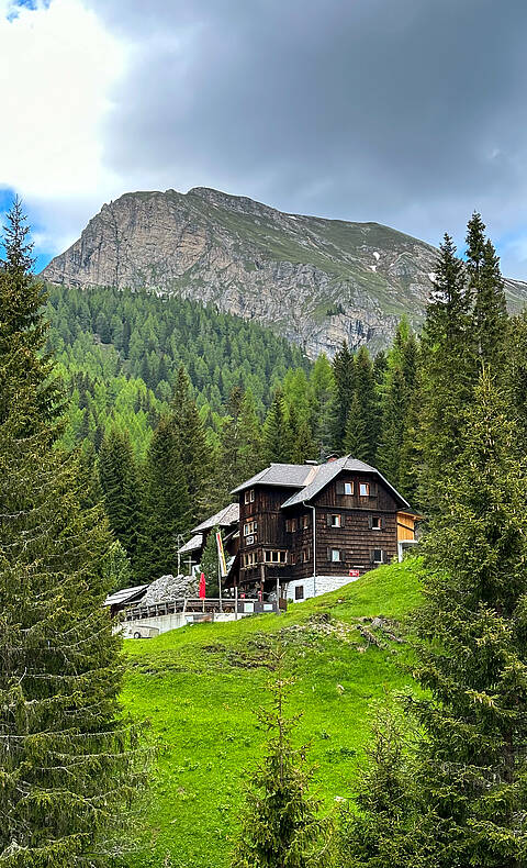 Das Erlacher Haus liegt in der Natur umgeben von Wäldern und Nocken.