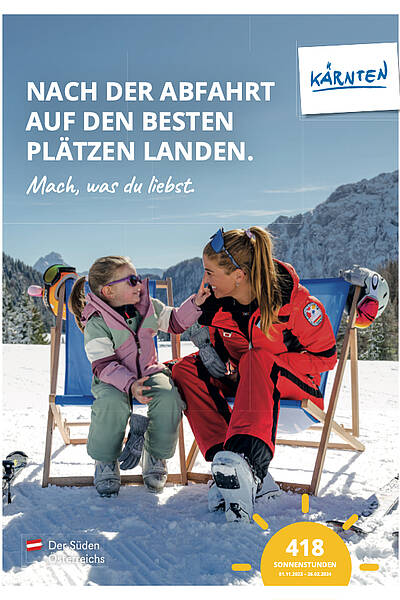 Im Winter im Liegestuhl entspannen und die Sonne genießen.