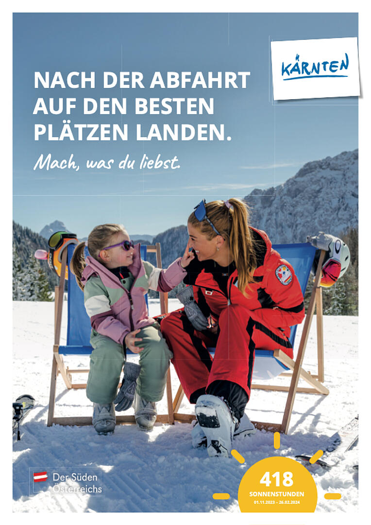 Im Winter im Liegestuhl entspannen und die Sonne genießen.