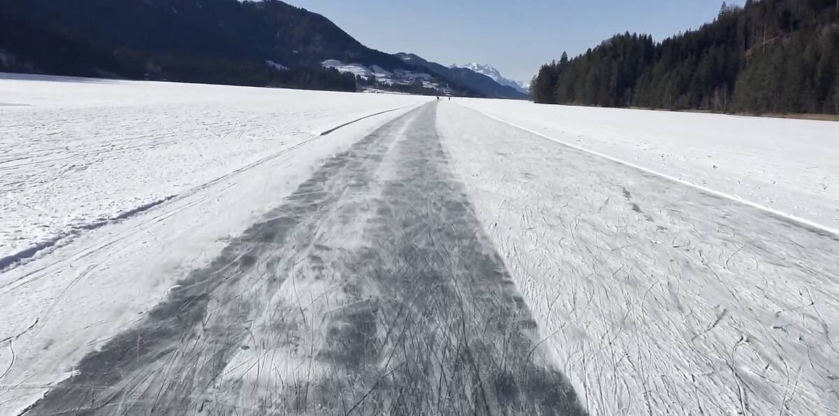 Eislaufen Weissensee Video Roland screen