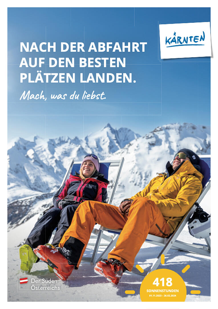 Im Winter im Sonnenstuhl entspannen.