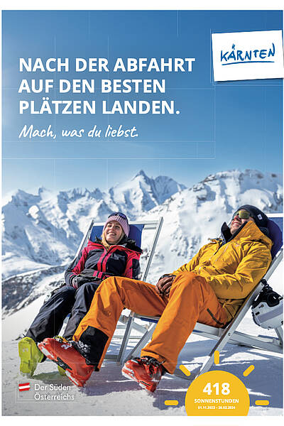 Im Winter im Sonnenstuhl entspannen.