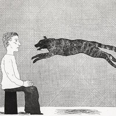 David Hockney: a black cat leaping 1969 Radierung David Hockney