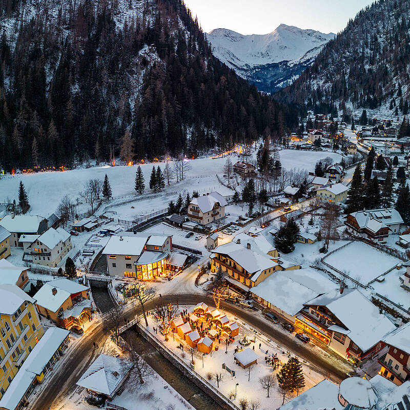 Blick auf Mallnitz beim Mallnitzer Bergadvent