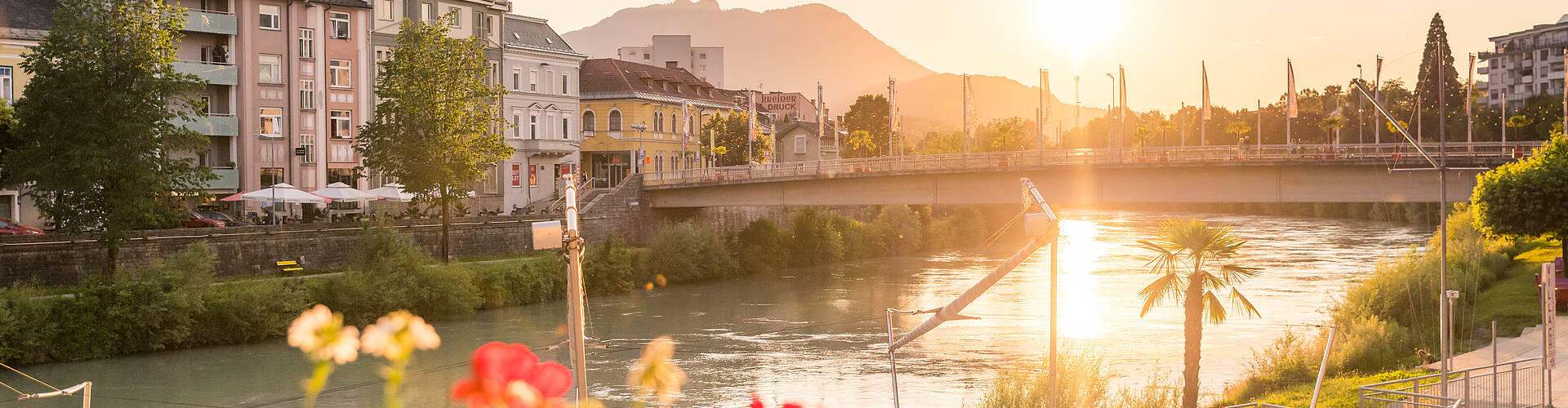 Villach Stadt Sonnenuntergang 