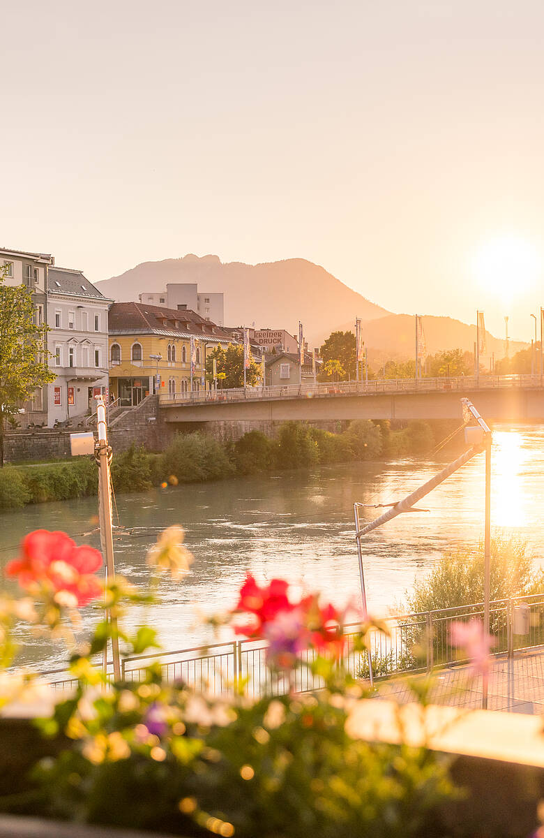 Villach Stadt Sonnenuntergang 