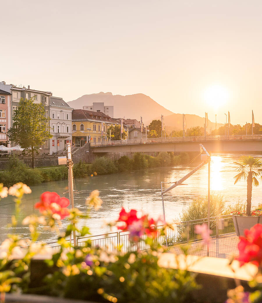 Villach Stadt Sonnenuntergang 