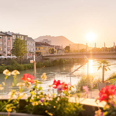 Villach Stadt Sonnenuntergang 