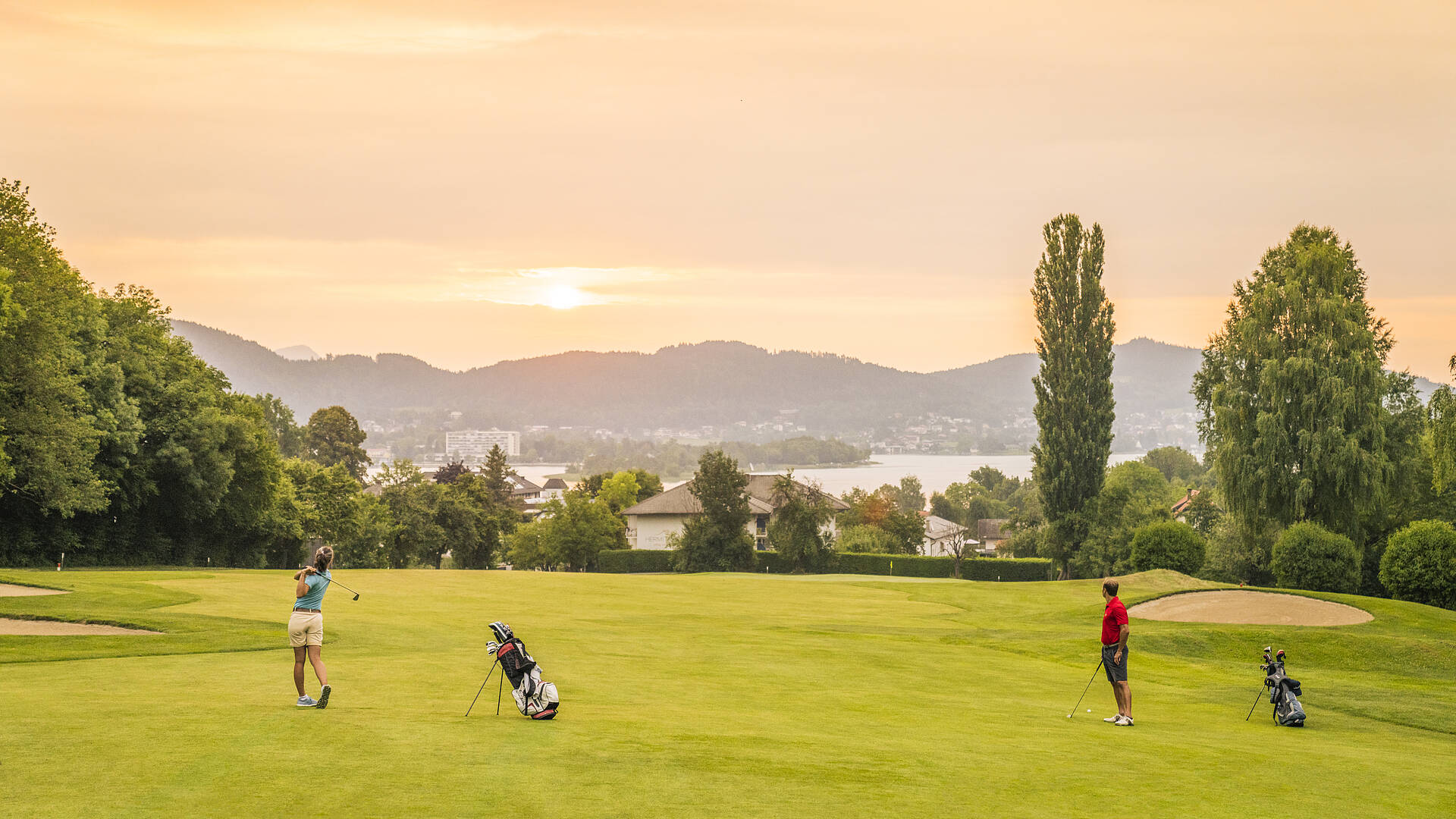 Golfspieler auf der Golfanlage Dellach 