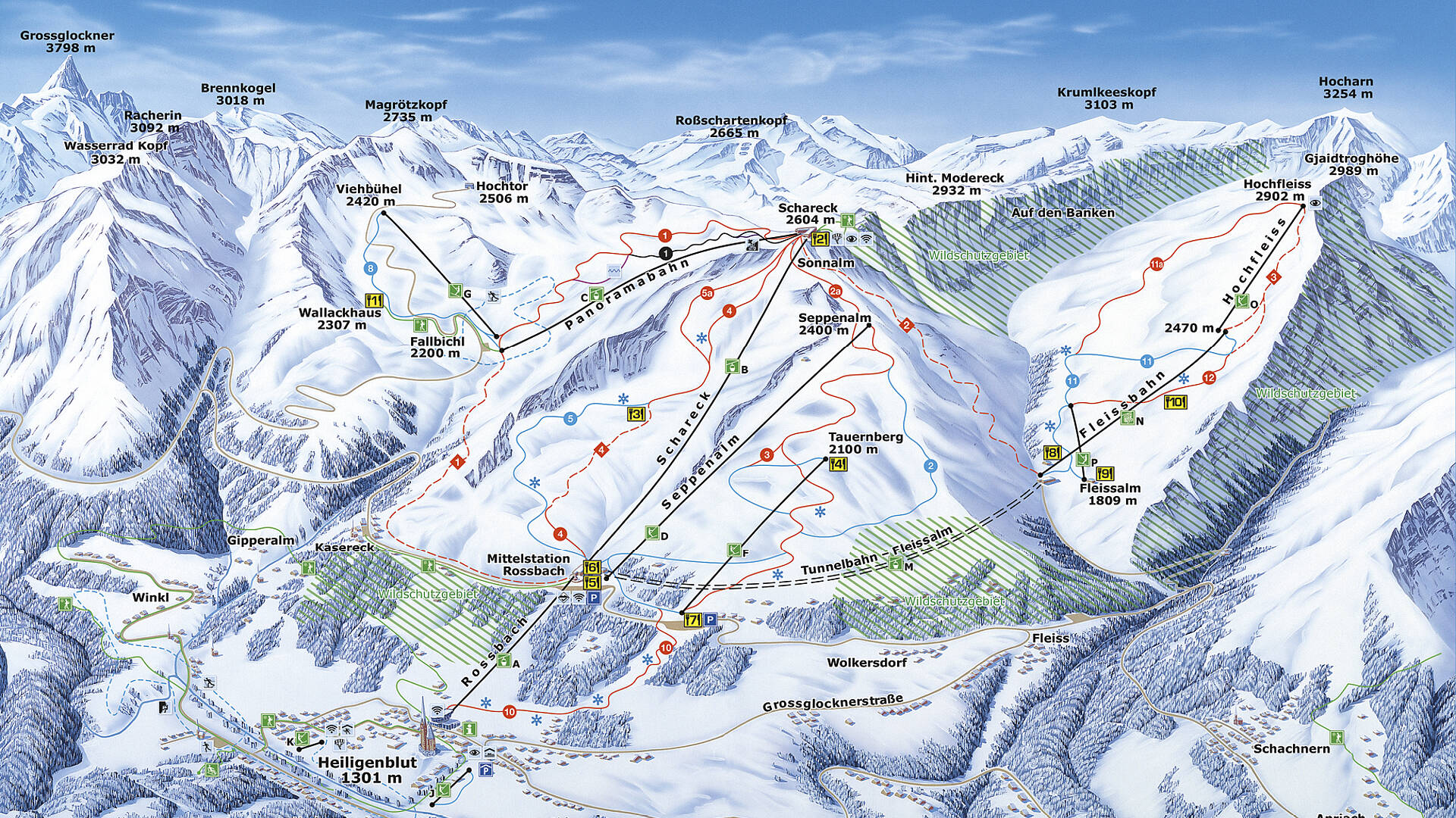 Skigebiete 2017 2018 Panoramakarten 1 Grossglockner Heiligenblut