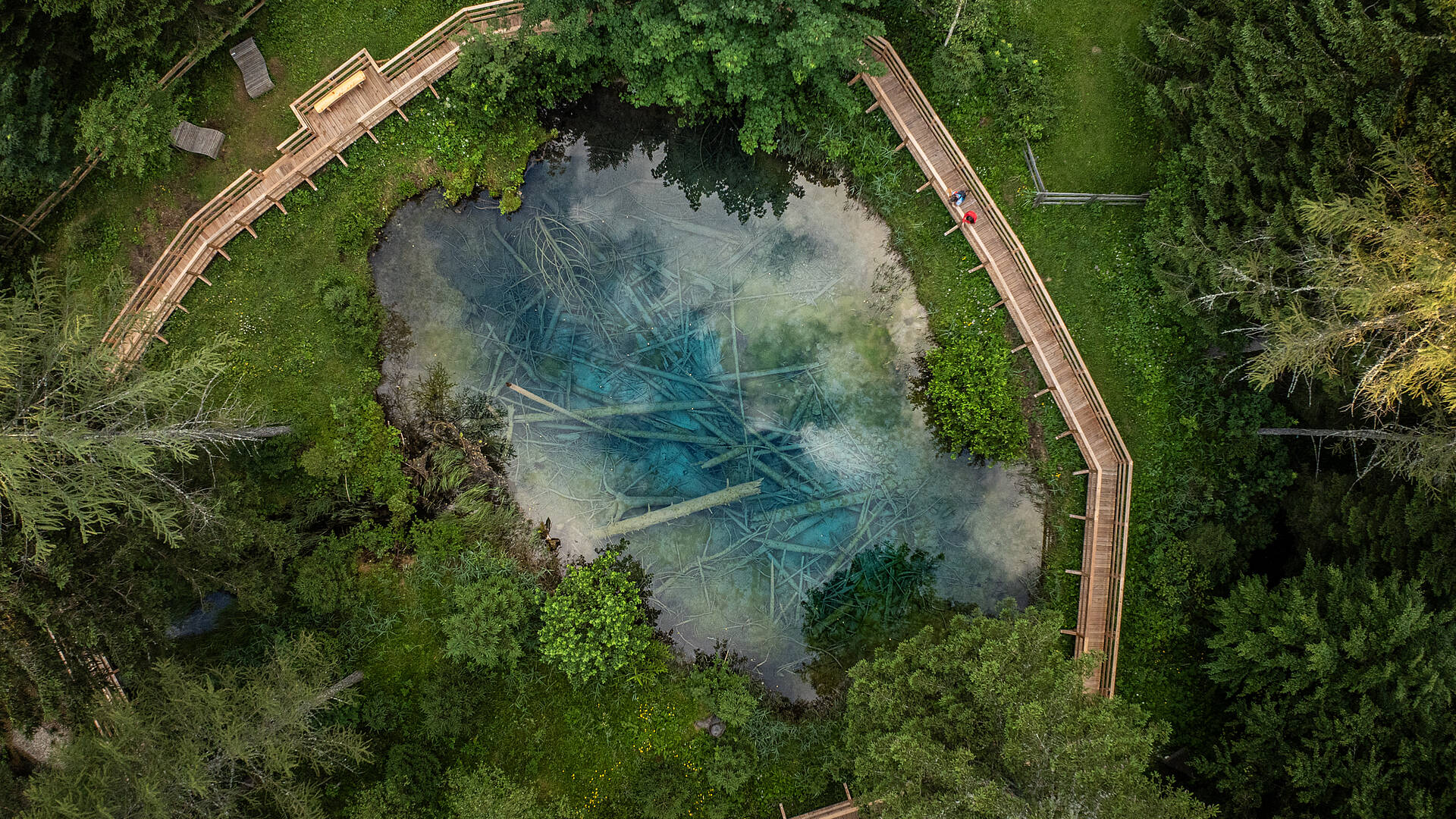 Blick auf das Meerauge am Slow Trail Meerauge