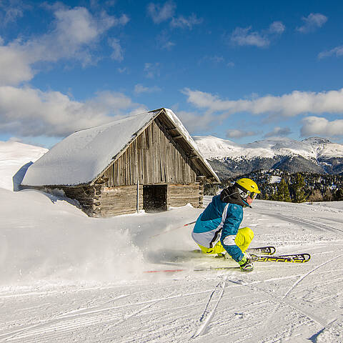 Skifahrer in den Nockbergen