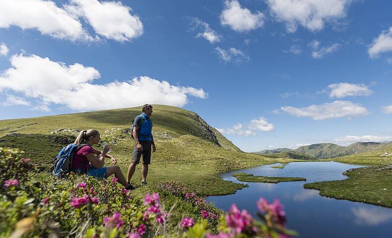 Wandern Wolitzenalm Beim Wandern kleine Pausen zum Durchatmen genießen.