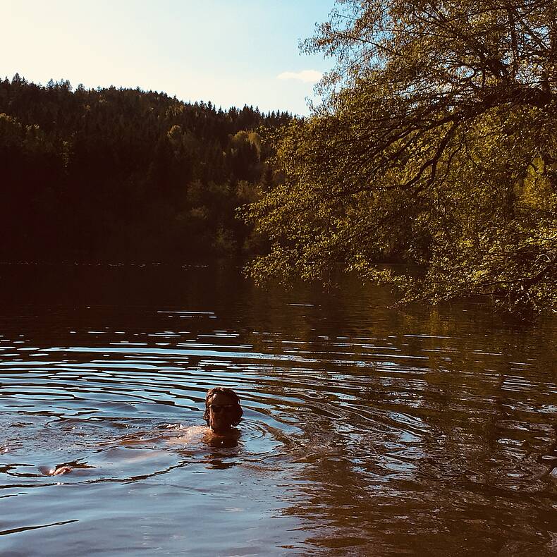 Roland baden im Spintikteich