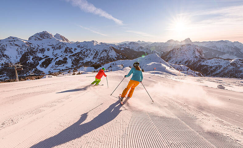 Skigenuss am Nassfeld Skifahren auf der Piste