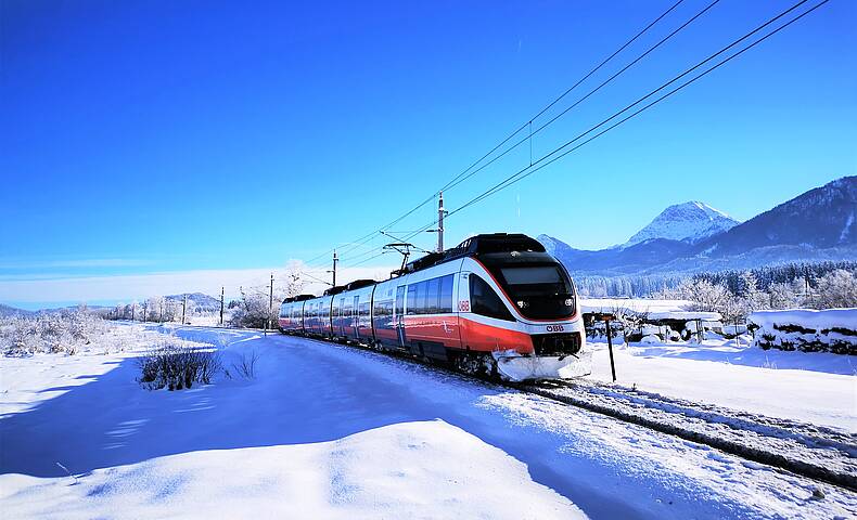 Mit der OEBB im Winter im Schnee autofrei unterwegs