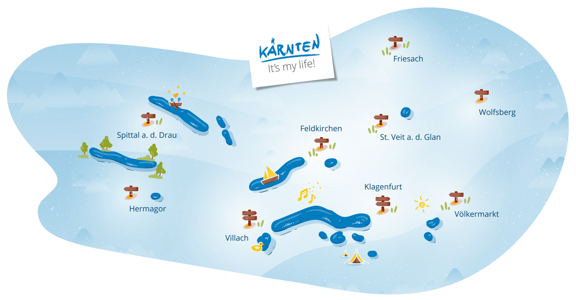 Kärntner Seen Illustration