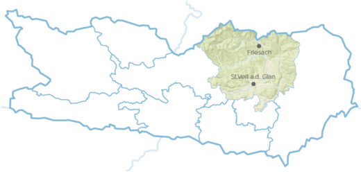 Region Mittelkaernten map