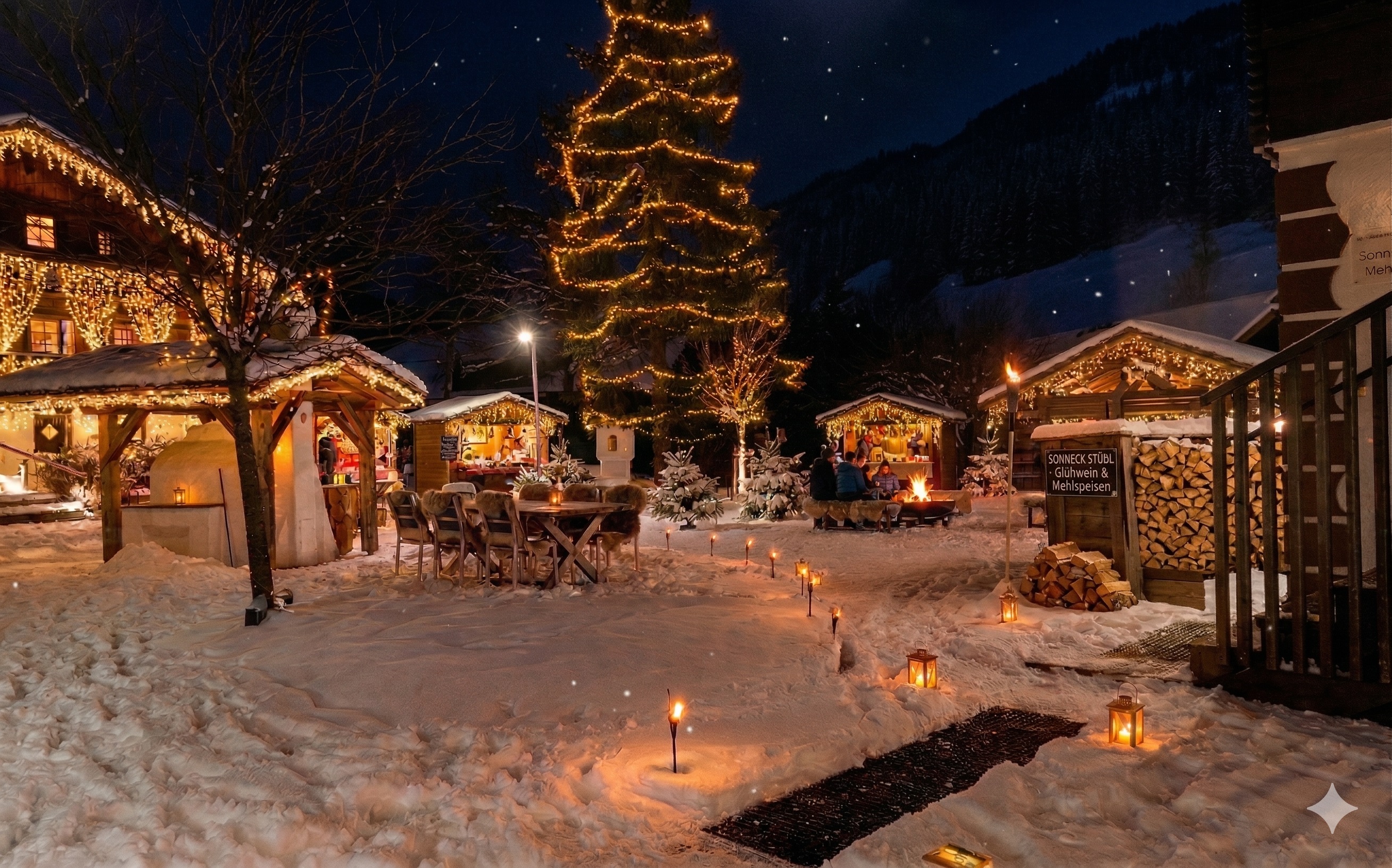 Weihnachtsdorf SCHOENLEITN Dorfplatz KI
