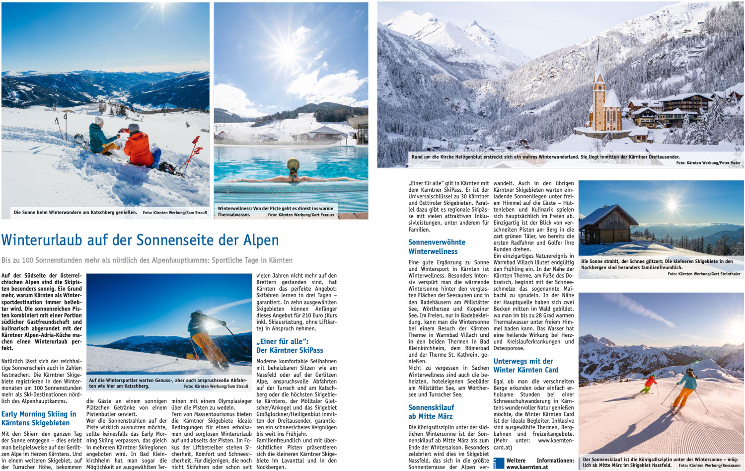Winterlandschaft in Kärnten mit verschneiten Bergen