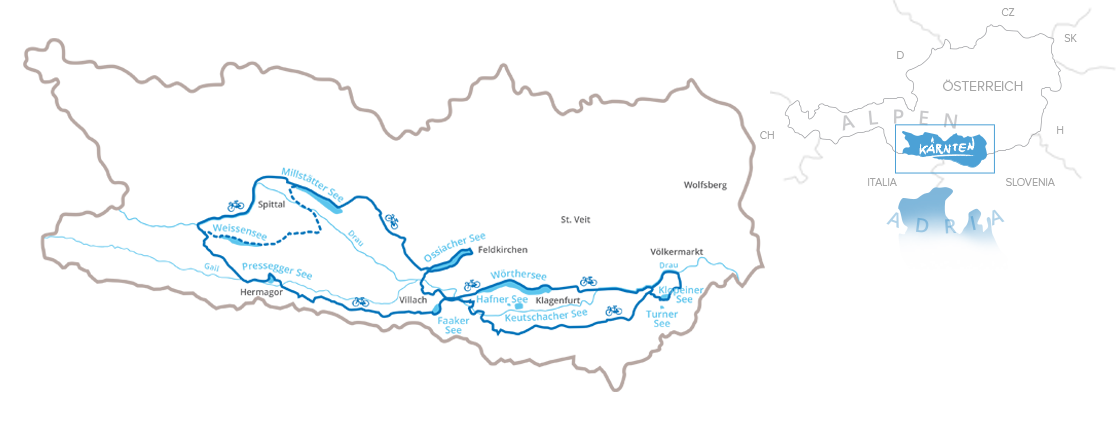 Kärnten Seen Karte