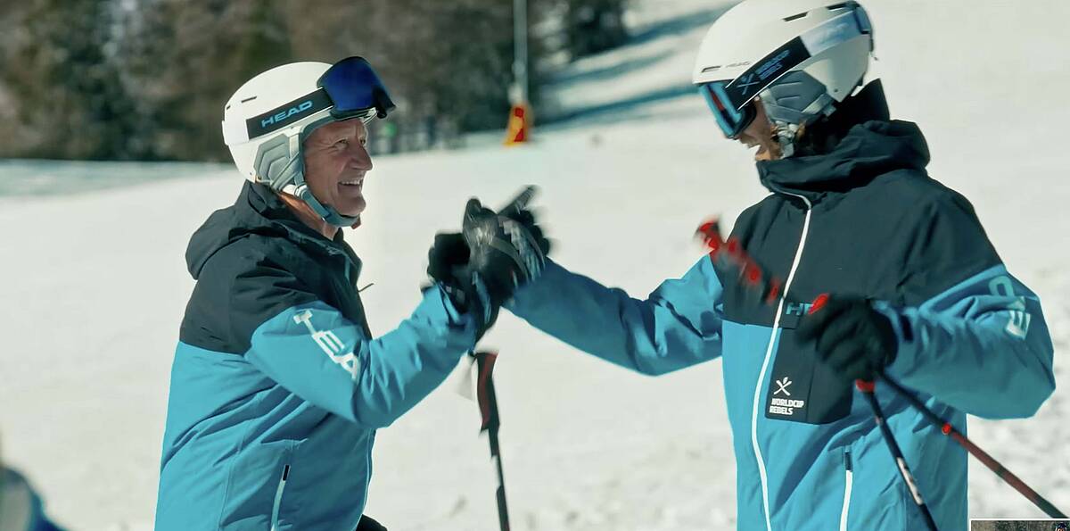 Franz Klammer beim Skifahren